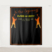 Sleek Black Modern Tech Abschluss Wandteppich (Vorderseite)