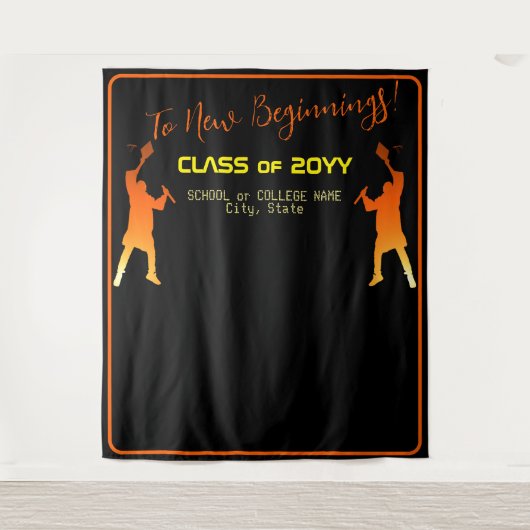 Sleek Black Modern Tech Abschluss Wandteppich (Vorderseite)