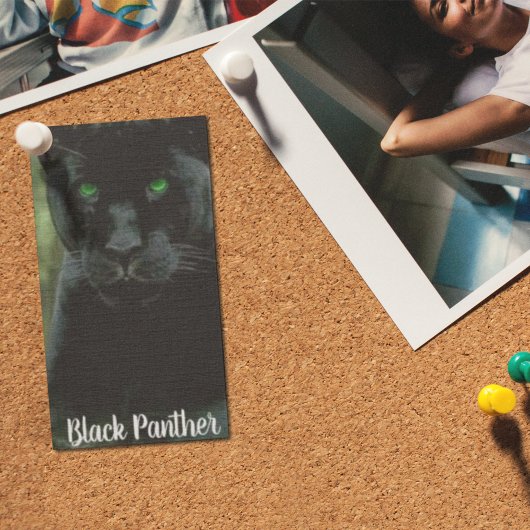 Sleek Black Panther Cat mit grünen Augen Postkarte