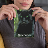 Sleek Black Panther Cat mit grünen Augen Postkarte