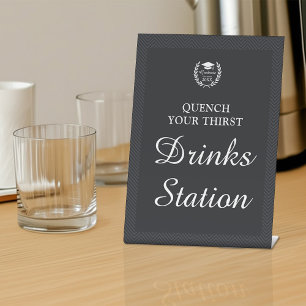 Sleek Black Personalisiert Drink Station Abschluss Sockelschild