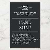 Sleek Black Personalisiert Monogram Handseifenetik Lebensmitteletikett (Einzelnes Label)