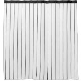 Sleek Black Pinstripe Designer Duschvorhang (Vorderseite)