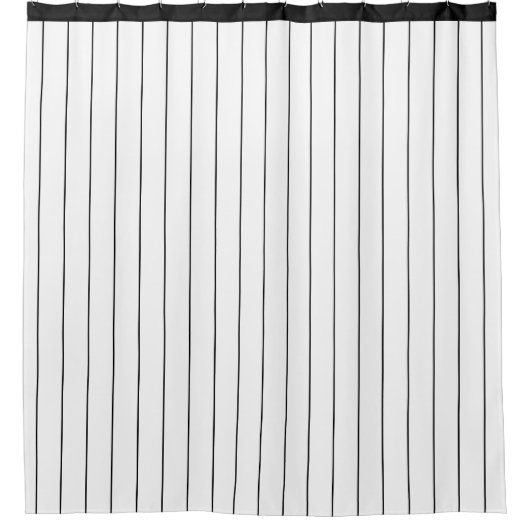 Sleek Black Pinstripe Designer Duschvorhang (Vorderseite)