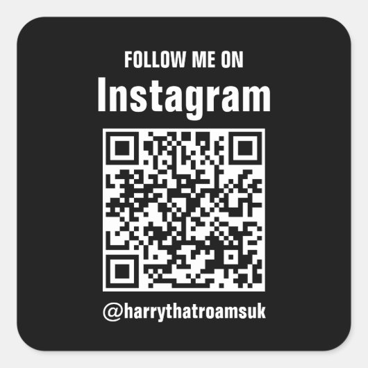 Sleek Black QR Code Business-Logo | Moderne Profit Quadratischer Aufkleber (Vorderseite)