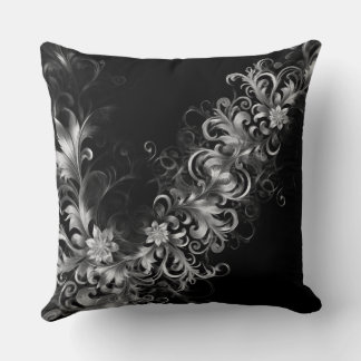 Sleek Black Silver Details Kissen