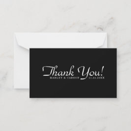 Sleek Black Simple Script Wedding Budget Vielen Da Mitteilungskarte