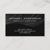 Sleek Black | Technischer Hintergrund Visitenkarte (Rückseite)