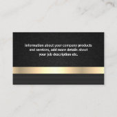 Sleek Black Texture | Goldmetall Visitenkarte (Rückseite)