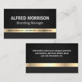 Sleek Black Texture | Goldmetall Visitenkarte (Vorne/Hinten)