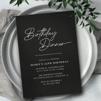 Sleek Black Typografie | Elegantes Abendessen zum 