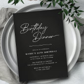 Sleek Black Typografie | Elegantes Abendessen zum Einladung