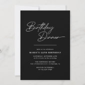 Sleek Black Typografie | Elegantes Abendessen zum Einladung (Vorderseite)