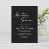 Sleek Black Typografie | Elegantes Abendessen zum Einladung (Stehend Vorderseite)
