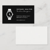 Sleek Black Watch Icon Visitenkarte (Vorne/Hinten)