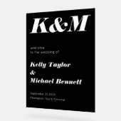 Sleek Black Welcome with Initials Acrylschild (Winkel)