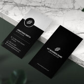 Sleek Black & White Minimalist Corporate Visitenkarte