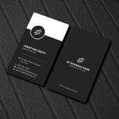 Sleek Black & White Minimalist Corporate Visitenkarte