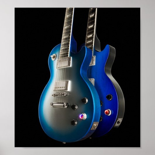Sleek Blue Electric Guitars Poster (Vorne)