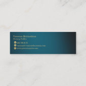 Sleek Blue & Gold Pens Luxus Notar Public Mini Visitenkarte (Rückseite)