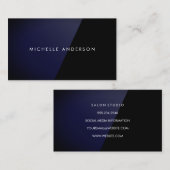 Sleek Blue High Gloss Business Card Visitenkarte (Vorne/Hinten)