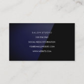 Sleek Blue High Gloss Business Card Visitenkarte (Rückseite)