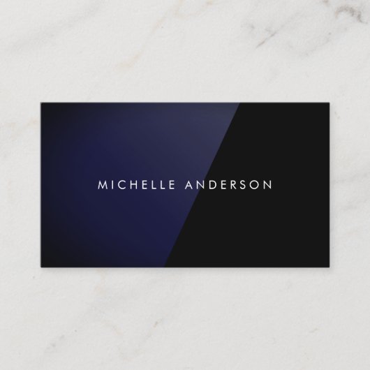 Sleek Blue High Gloss Business Card Visitenkarte (Vorderseite)