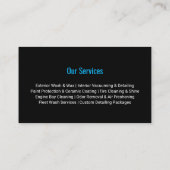 Sleek Blue Silver Car Wash Detailing Visitenkarte (Rückseite)