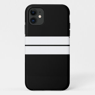 Sleek Bold Double White Strips Schwarzer Hintergru Case-Mate iPhone Hülle