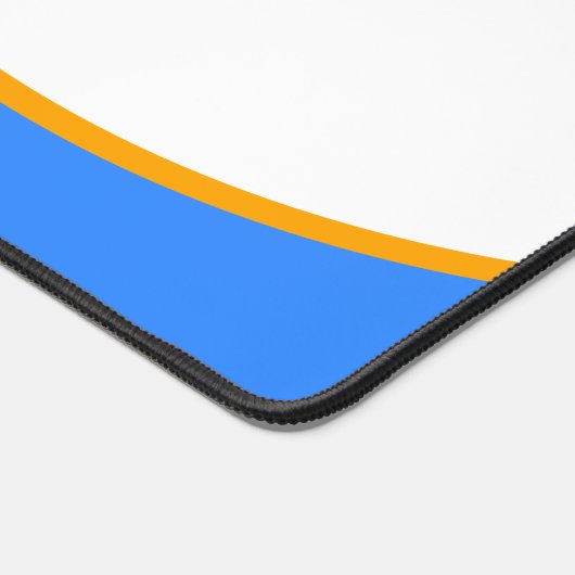 Sleek Bright Nautical Blue Yellow Kurven auf Weiß Schreibtischunterlage (Ecke)