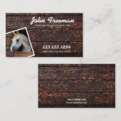 Sleek Brown and White Horse Foto Script Equine Visitenkarte (Vorne/Hinten)