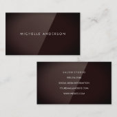 Sleek Brown Red High Gloss Business Card Visitenkarte (Vorne/Hinten)