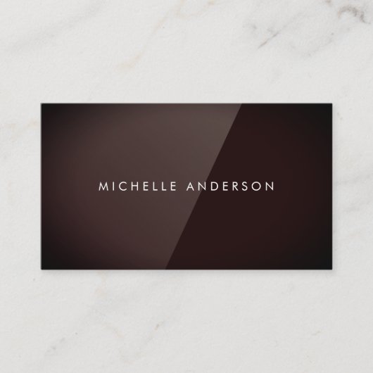 Sleek Brown Red High Gloss Business Card Visitenkarte (Vorderseite)