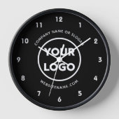 Sleek Business Logo und Text Schwarz Hintergrund Uhr (Vorderseite)