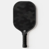 Sleek Camo Deep Black Dark Charcoal Tones Modern  Pickleball Schläger (Vorderseite)