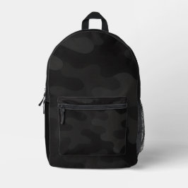 Sleek Camouflage Deep Black Dark Charcoal Tones Mo Bedruckter Rucksack