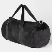 Sleek Camouflage Deep Black Dark Charcoal Tones Mo Duffle Bag (Rechte Ecke)