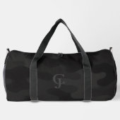 Sleek Camouflage Deep Black Dark Charcoal Tones Mo Duffle Bag (Rückseite)