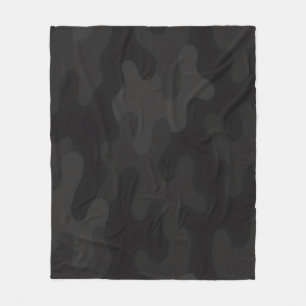 Sleek Camouflage Deep Black Dark Charcoal Tones Mo Fleecedecke