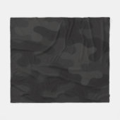 Sleek Camouflage Deep Black Dark Charcoal Tones Mo Fleecedecke (Vorderseite (Horizontal))