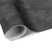 Sleek Camouflage Deep Black Dark Charcoal Tones Mo Geschenkpapier (Rolleneckpunkt)