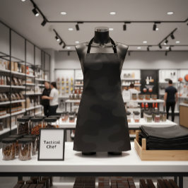 Sleek Camouflage Deep Black Dark Charcoal Tones Mo Schürze