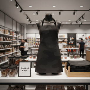 Sleek Camouflage Deep Black Dark Charcoal Tones Mo Schürze