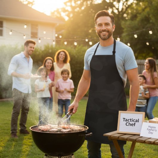 Sleek Camouflage Deep Black Dark Charcoal Tones Mo Schürze