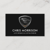 Sleek Car Detection Schild QR Code Beruflich Visitenkarte (Vorderseite)