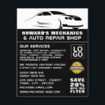 Sleek Car Logo Auto Mechanik & Reparatur Werbung Flyer<br><div class="desc">Sleek Car Logo,  Auto Mechanic & Reparatur Werbung Flyer durch den Business Card Store.</div>