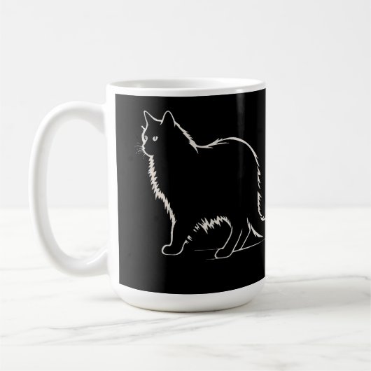 Sleek Cat Silhouette - Purr-fect Coffee Companion Kaffeetasse (Links)