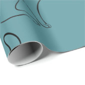 Sleek Cat Sketch Geschenkpapier (Rolleneckpunkt)