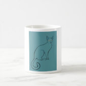 Sleek Cat Sketch Kaffeetasse (Mittel)