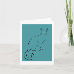 Sleek Cat Sketch Karte